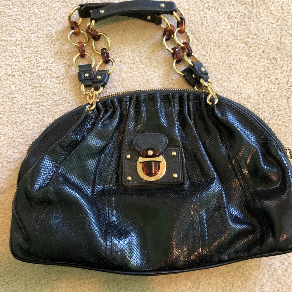 Gorgeous Marc Jacobs Black Python Karen Bag